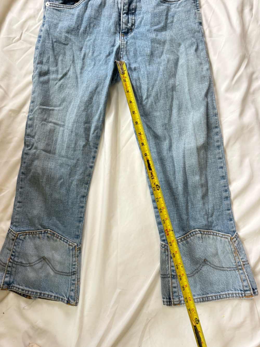 Soft Surroundings Light Blue Denim Flare Jeans - Picture 2 of 6